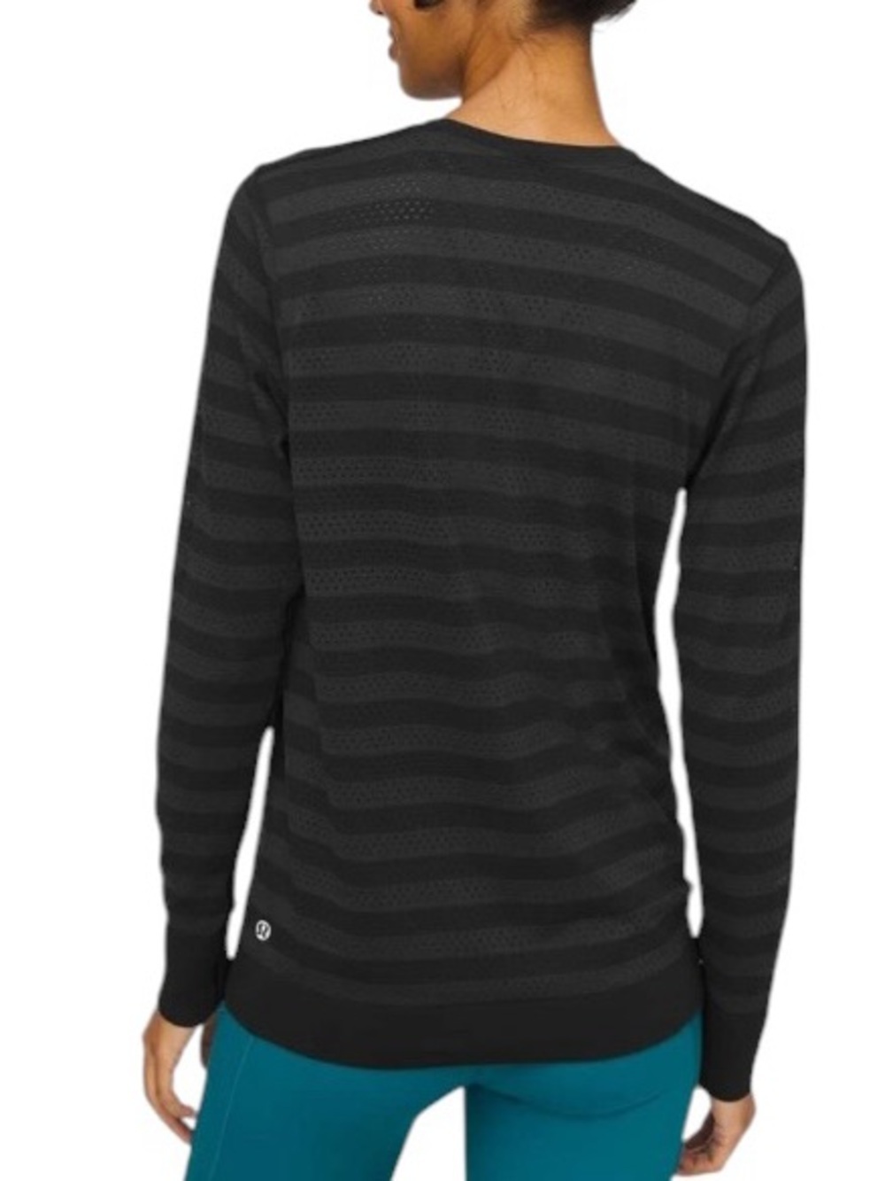 Lululemon Breeze By Long Sleeve *Stripe Black / Deep Coal Fits Like 8 Orig $78 - Picture 2 of 7
